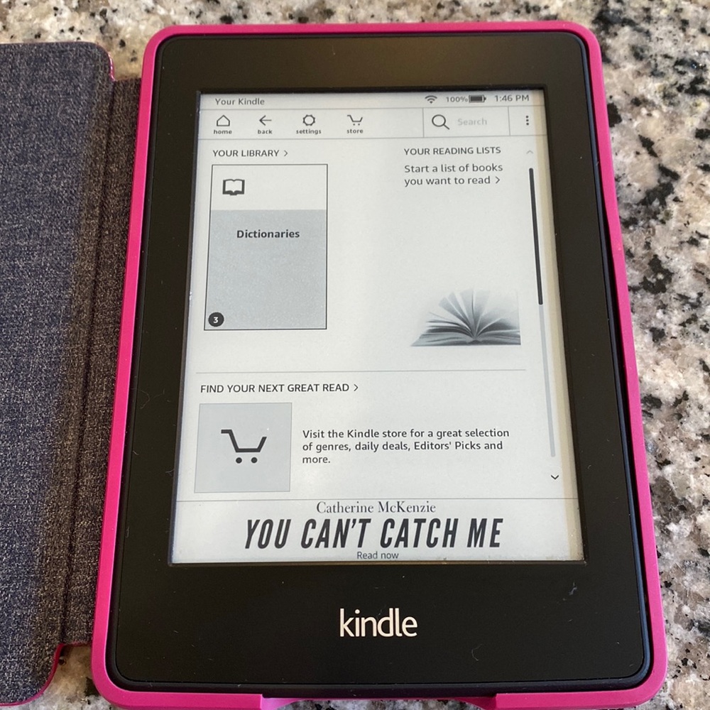 Amazon Kindle Paperwhite 6th generation with built-in backup light and WiFi.